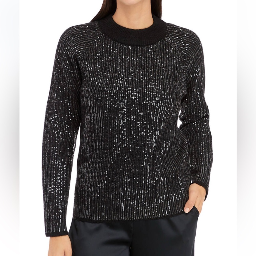 Crown & Ivy Black Women’s Sequin Sweater